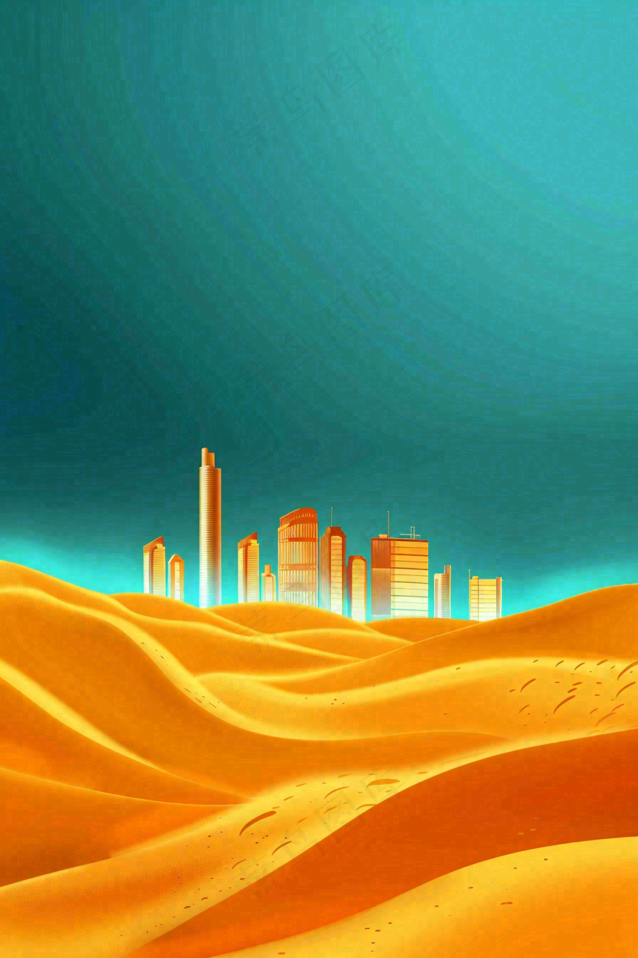 地产楼盘城市剪影背景