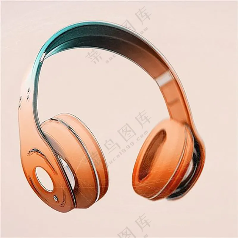 多巴胺风头戴式耳机样机