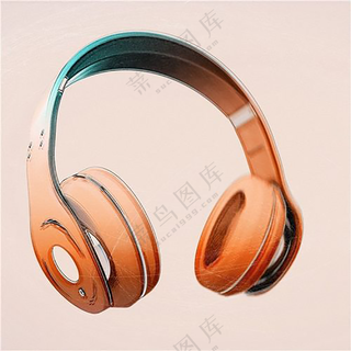 多巴胺风头戴式耳机样机