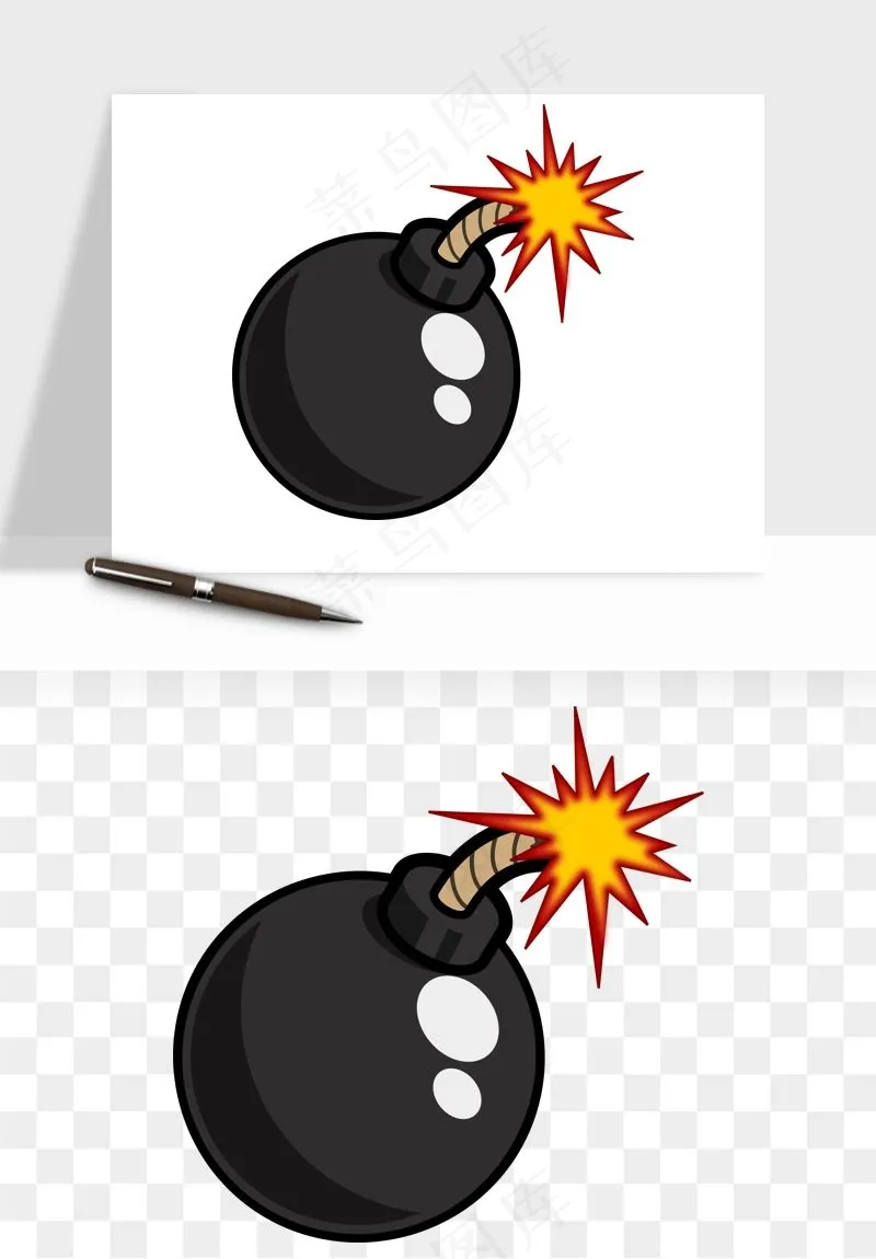 卡通地雷炸弹png免抠