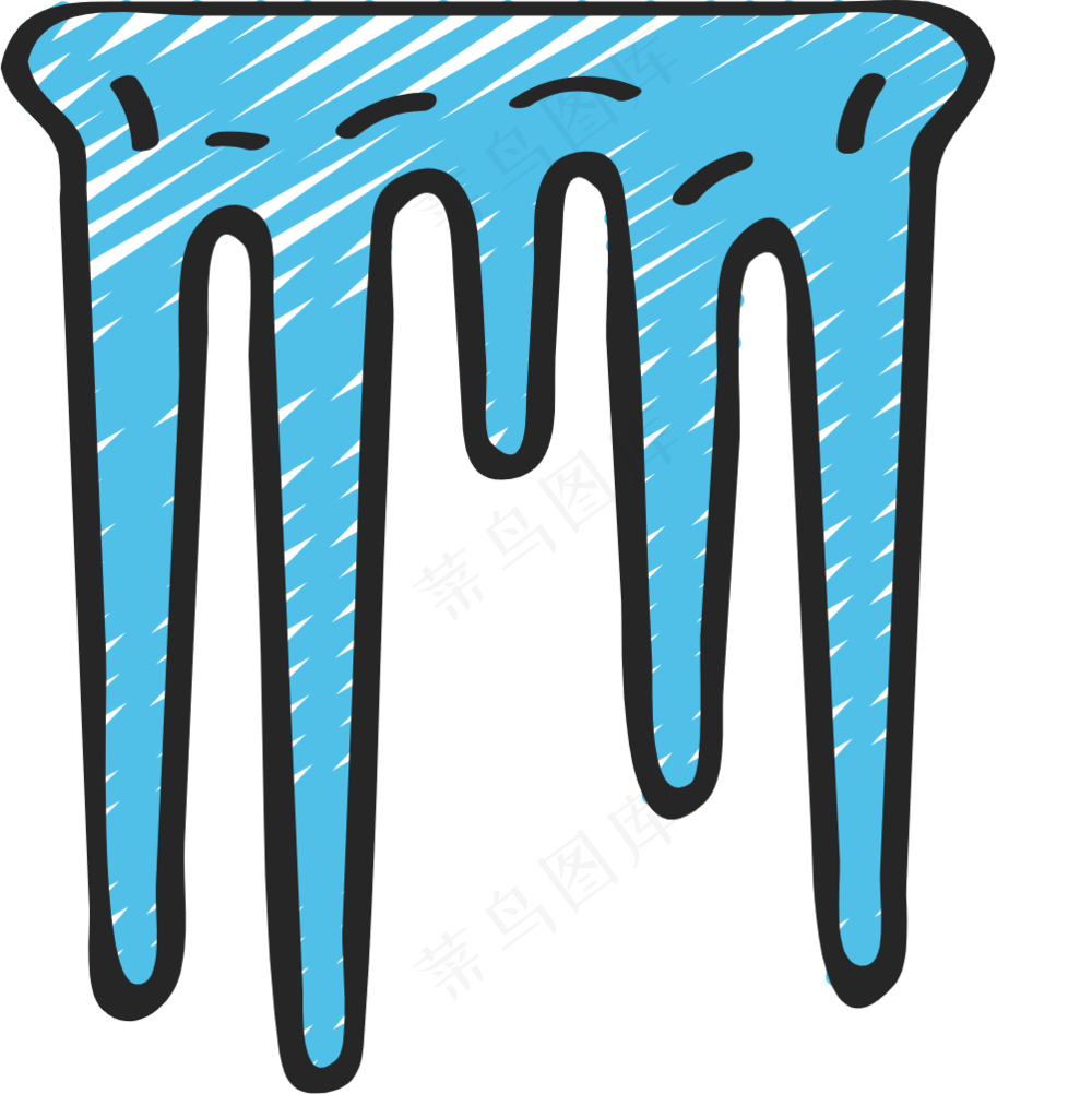 冰溜子 冰凌子 铅笔手绘图标icon