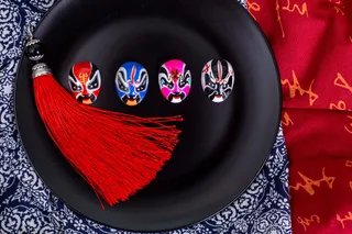 复古传统脸谱背景素材