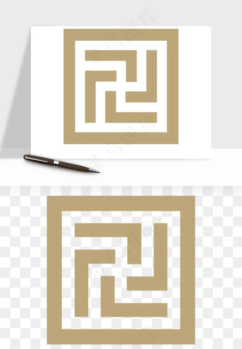 中式镂空古典图案png免抠