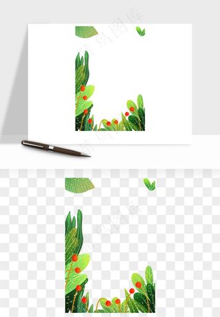 植物花卉边框装饰png免抠