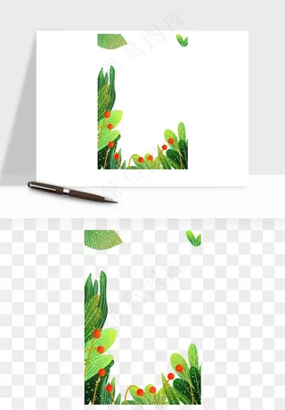 植物花卉边框装饰png免抠