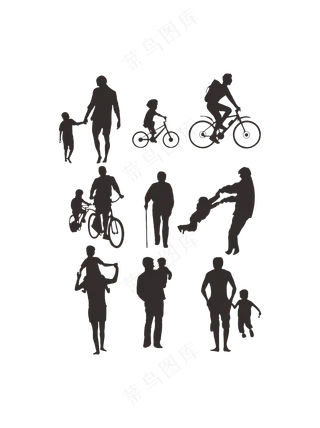 父亲节父子亲昵快乐场景EPS矢量素材