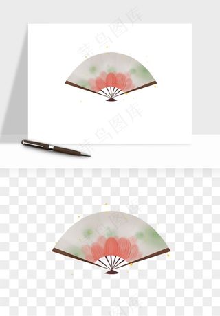 古风扇子元素png免抠