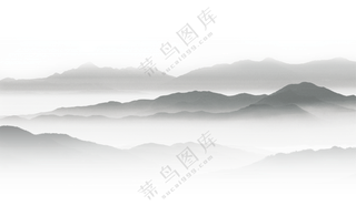 高低远近各不同的群山免抠图片素材