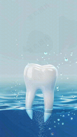 牙医牙科牙齿清洁美白插画背景