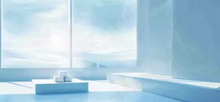 美妆护肤3d展台清新背景