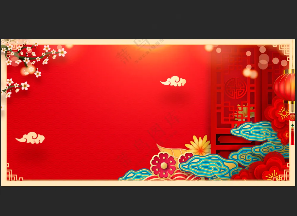 中式传统红色背景