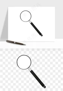 手绘放大镜镜片png免抠