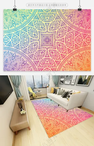 精美复古印花地毯