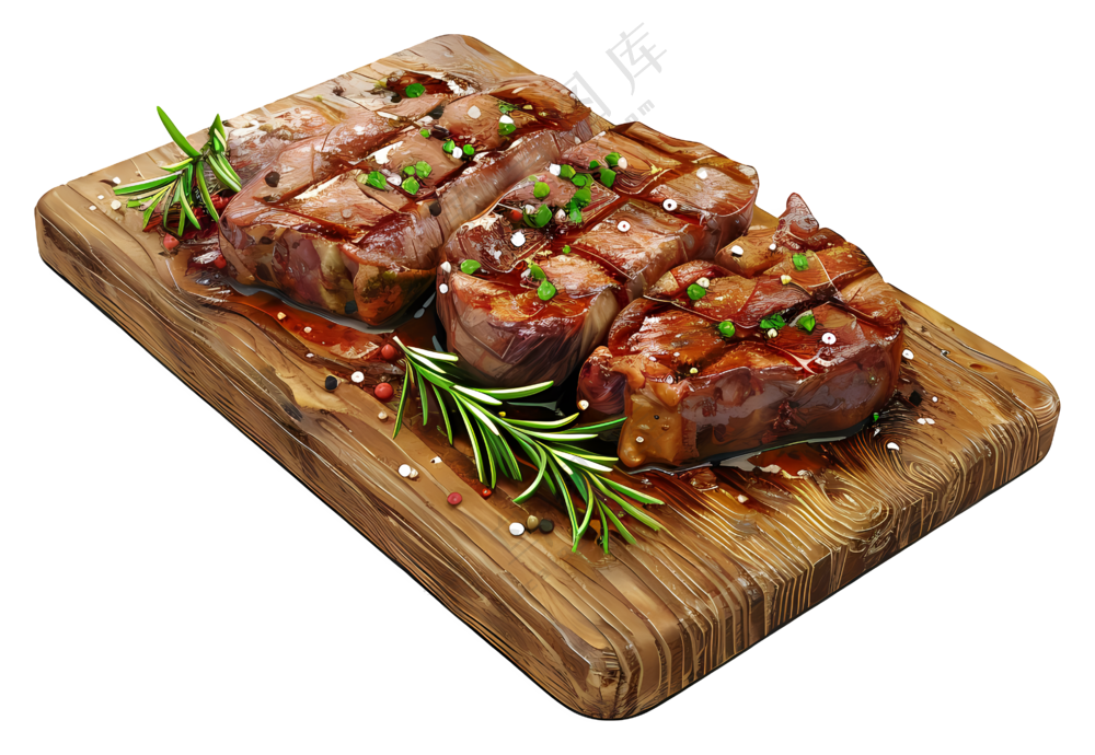 木板烤牛肉