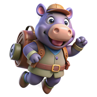 动物3D立体探险背包客河马2