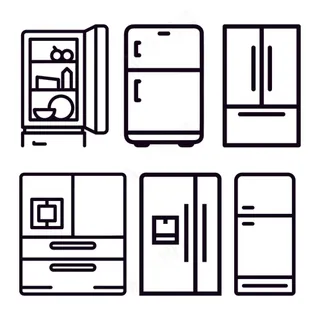 冰箱  电冰箱 各种冰箱 矢量图