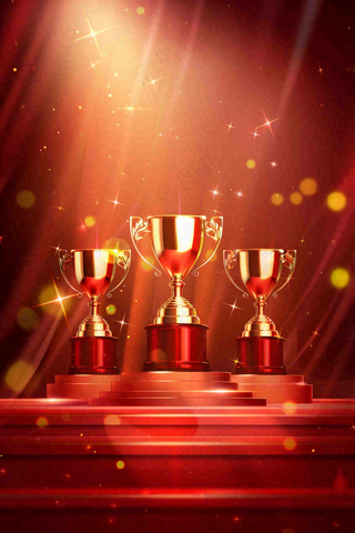 销量冠军销售红色大气奖杯背景