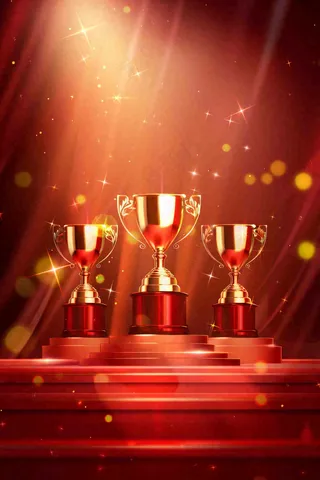 销量冠军销售红色大气奖杯背景