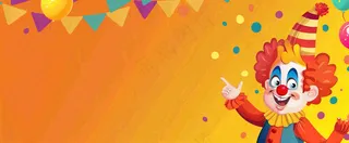 卡通插画马戏团小丑搞怪娱乐快乐表演愚人节插画背景