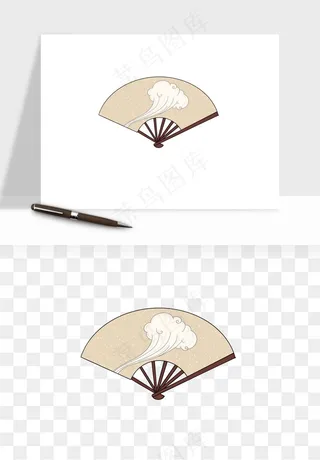 古风扇子元素png免抠