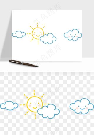 卡通云朵多云天气png免抠