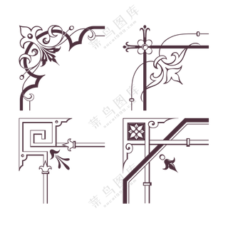 欧式复古边角装饰边框 (1)