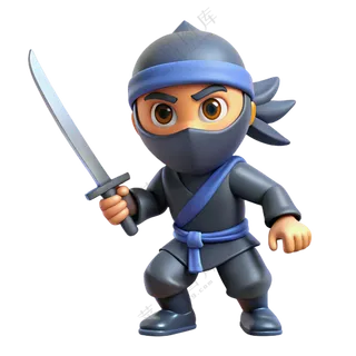 人物立体3D蒙面忍者