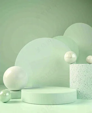 美妆护肤3d展台清新背景