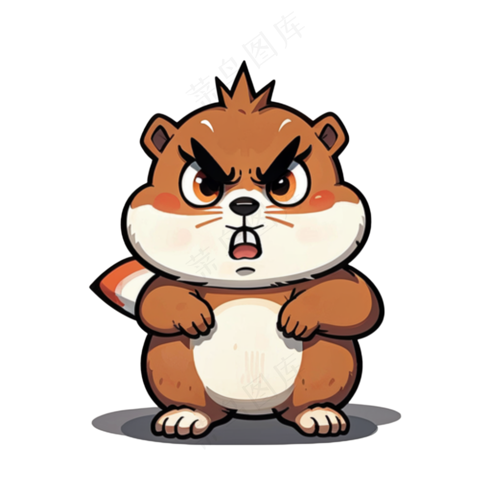 可爱土黄色卡通暴躁鼠鼠免抠图