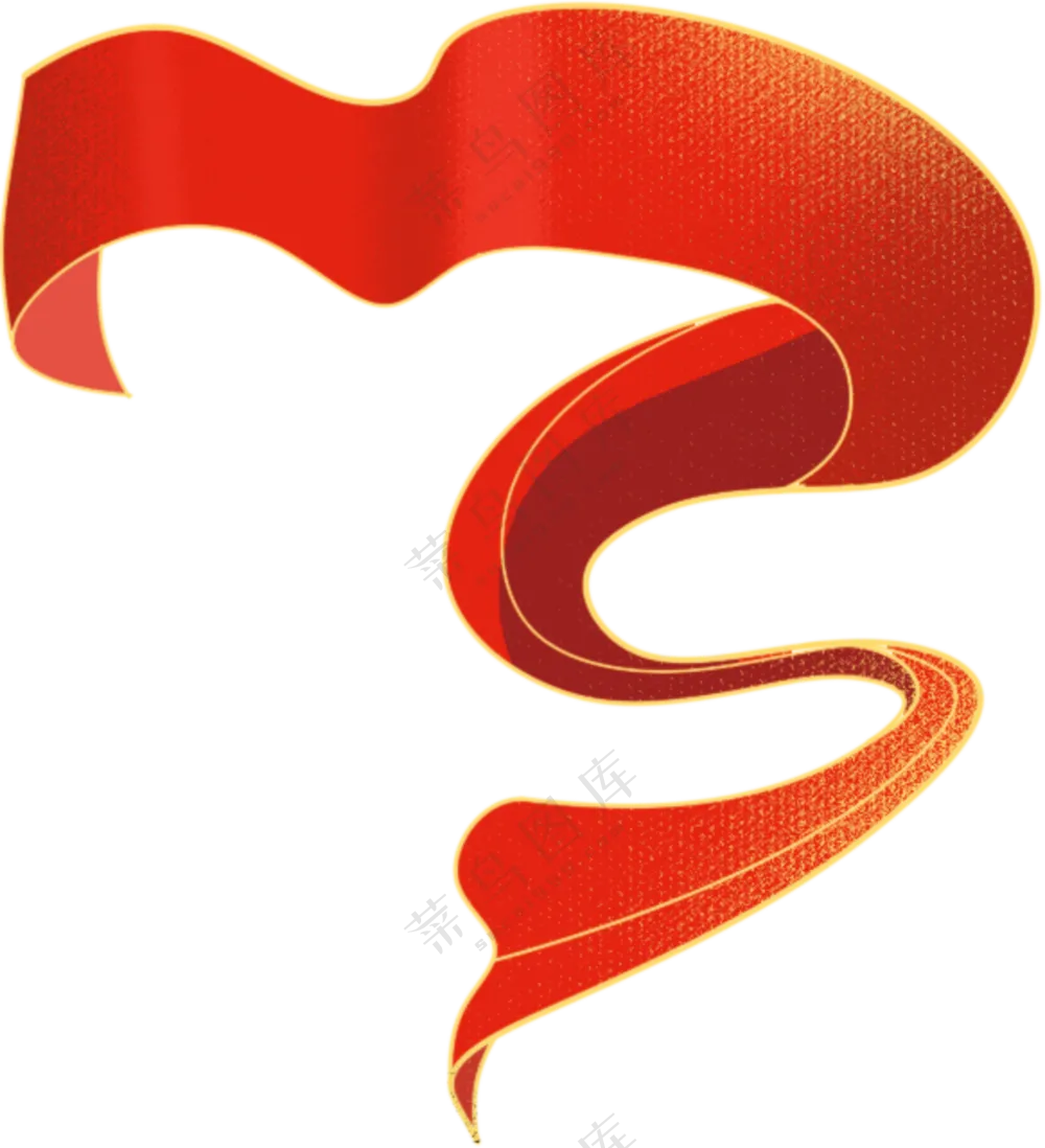 红色飞舞的红色丝带