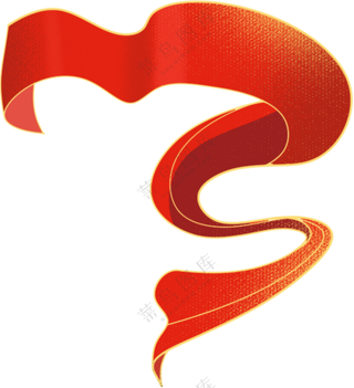 红色飞舞的红色丝带