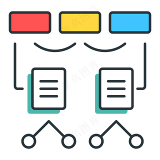 红黄蓝算法图标 二叉树