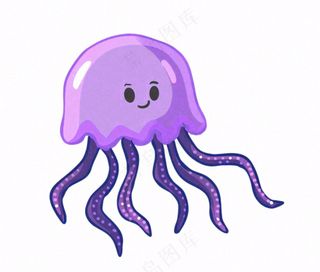 水母海洋动物卡通插画免抠