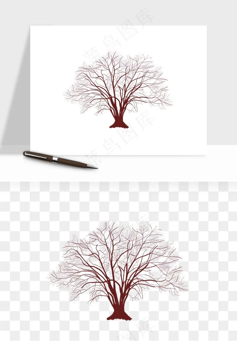 卡通树干枯树树林png免抠