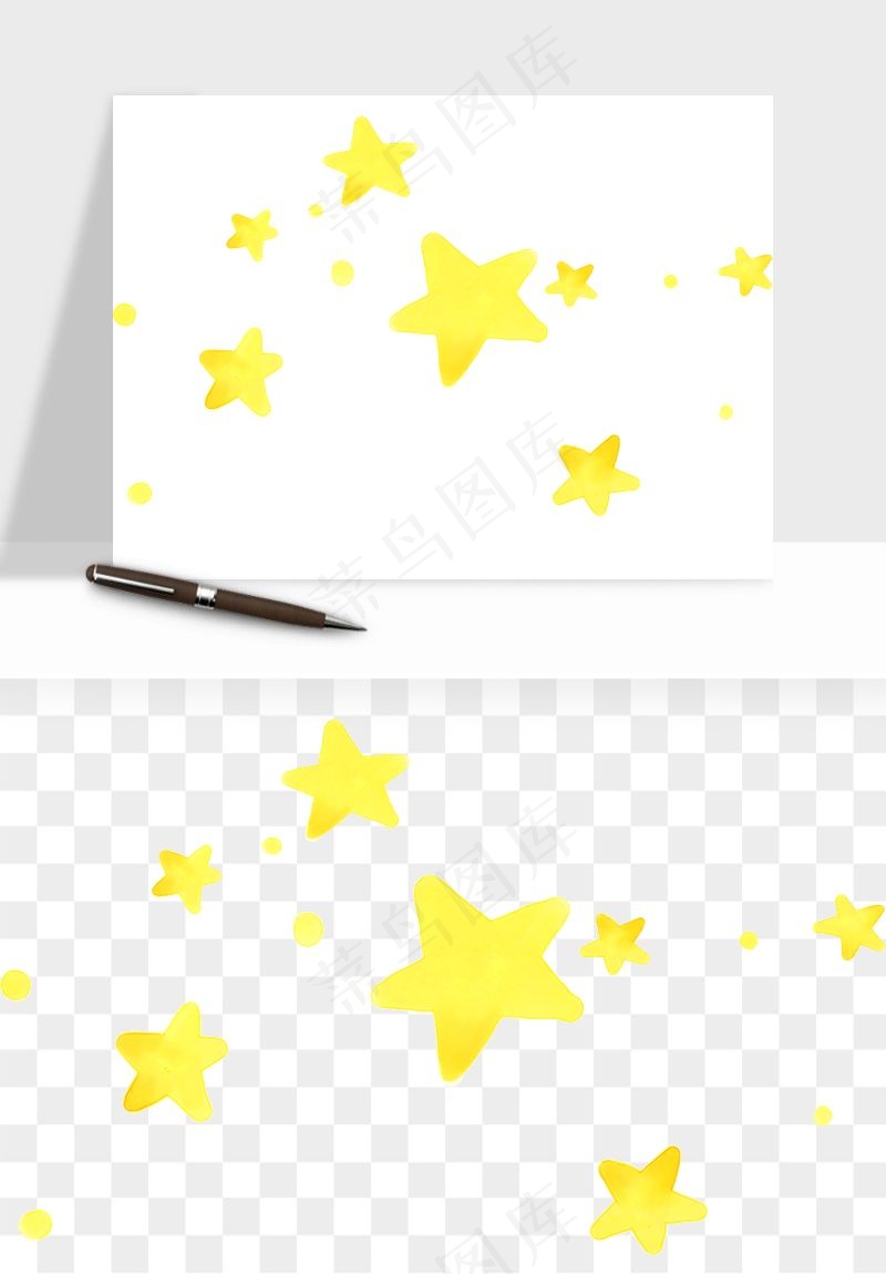 卡通小星星五角星闪光png免抠
