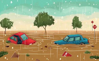 洪水自然灾害防洪预警摄影图