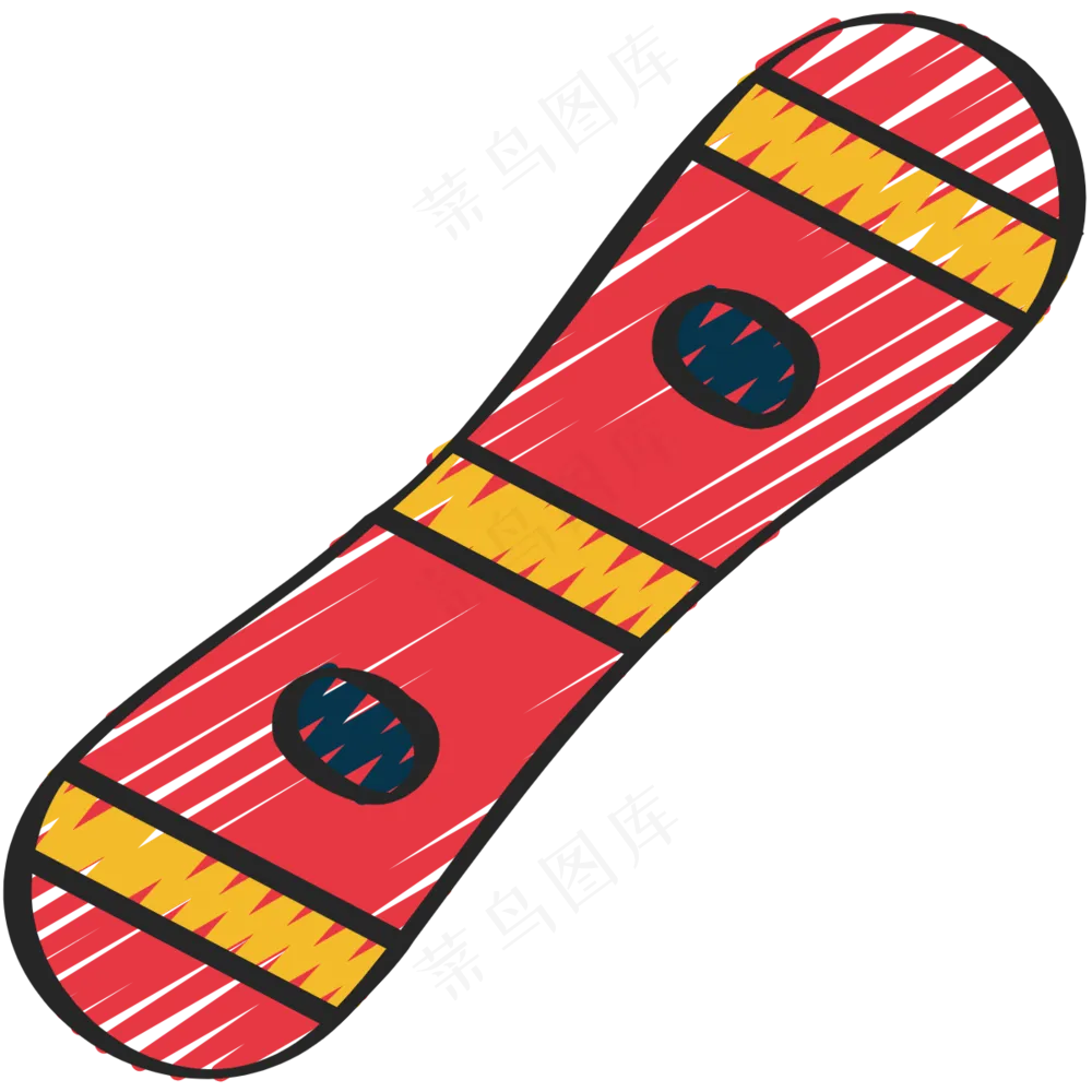 红色滑雪板 铅笔手绘图标icon