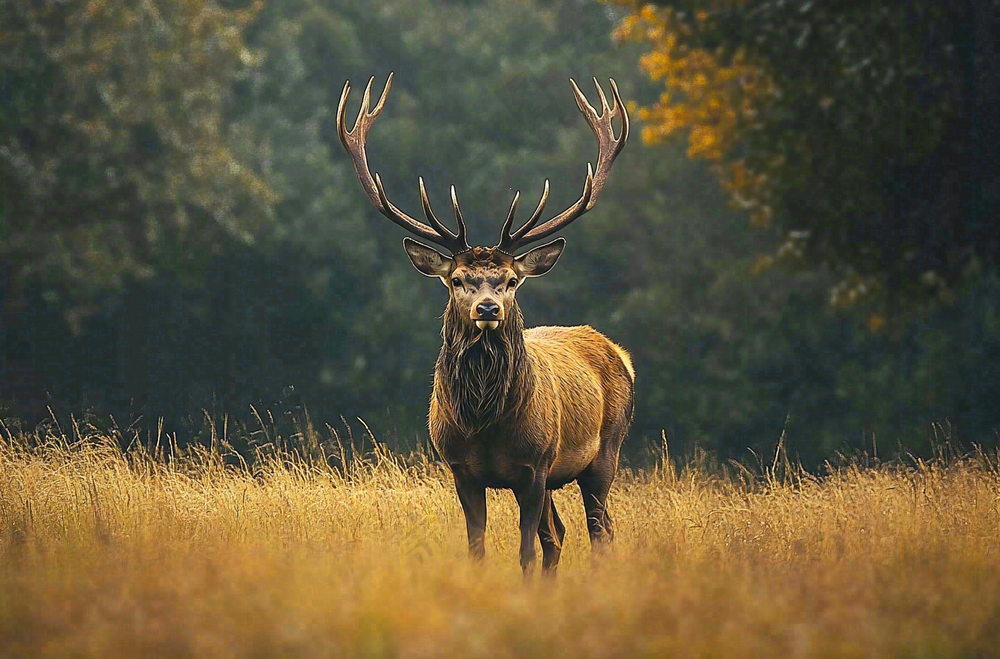 鹿动物山间草原的鹿摄影图
