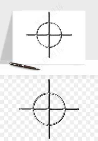 立体潮流金属质感小装饰png免抠