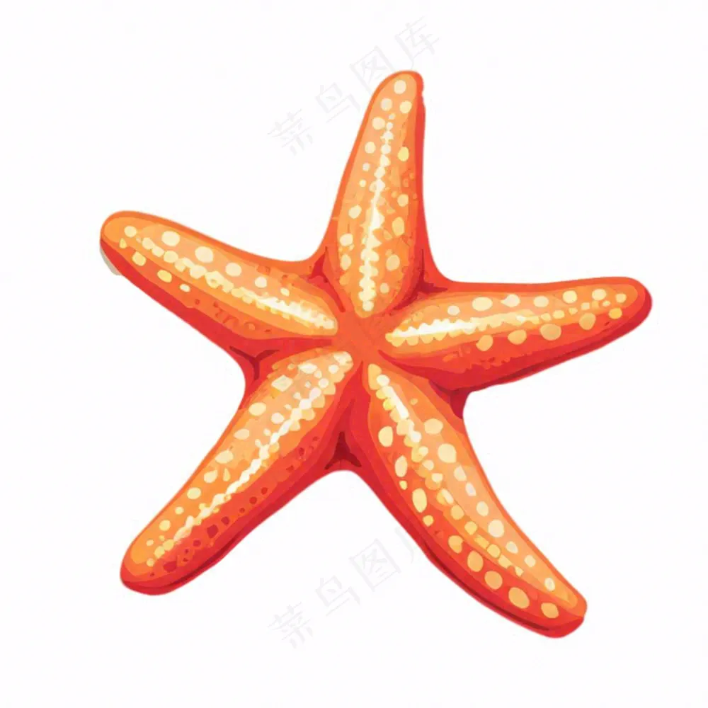 海星海洋生物卡通插画免抠
