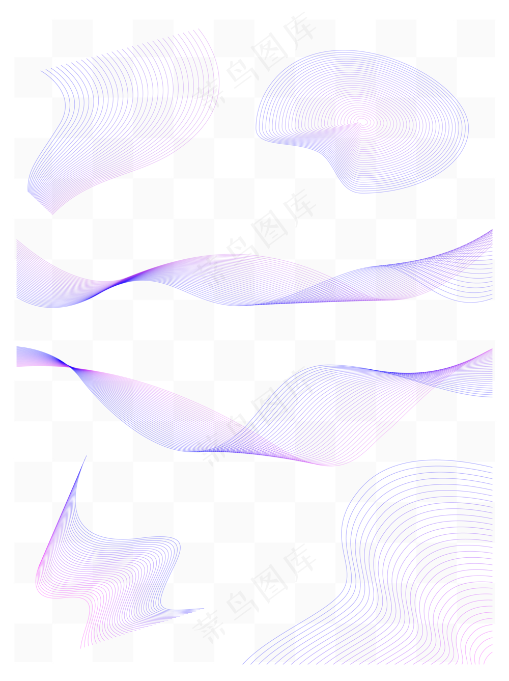 紫色科技免扣素材矢量线条点缀条纹EPS矢量元素