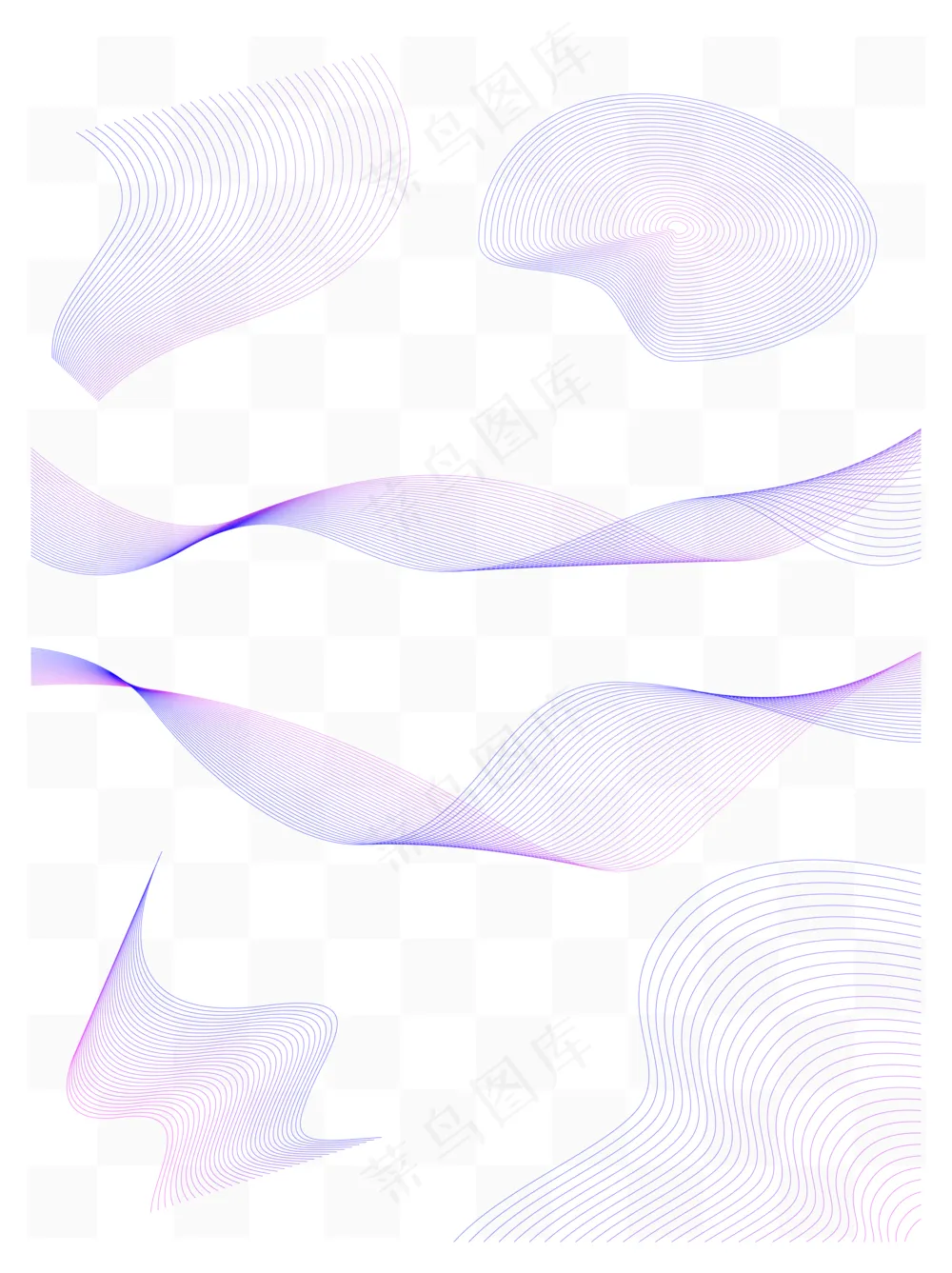 紫色科技免扣素材矢量线条点缀条纹EPS矢量元素