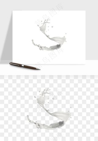 飞溅的牛奶牛奶杯元素png免抠
