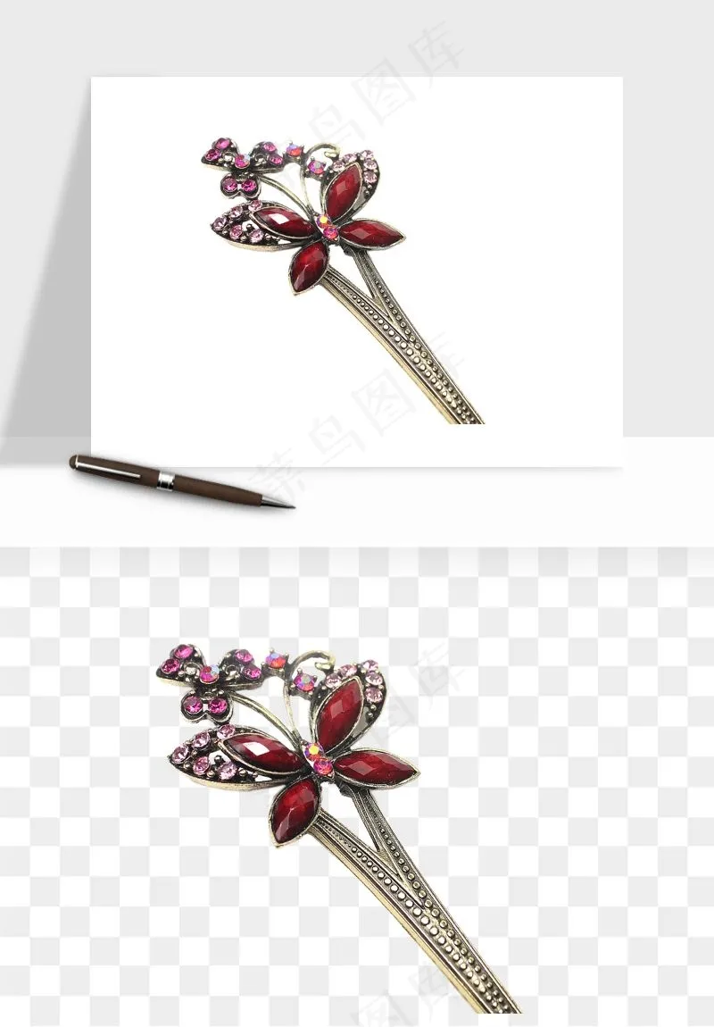 古风发簪头饰配饰png免抠