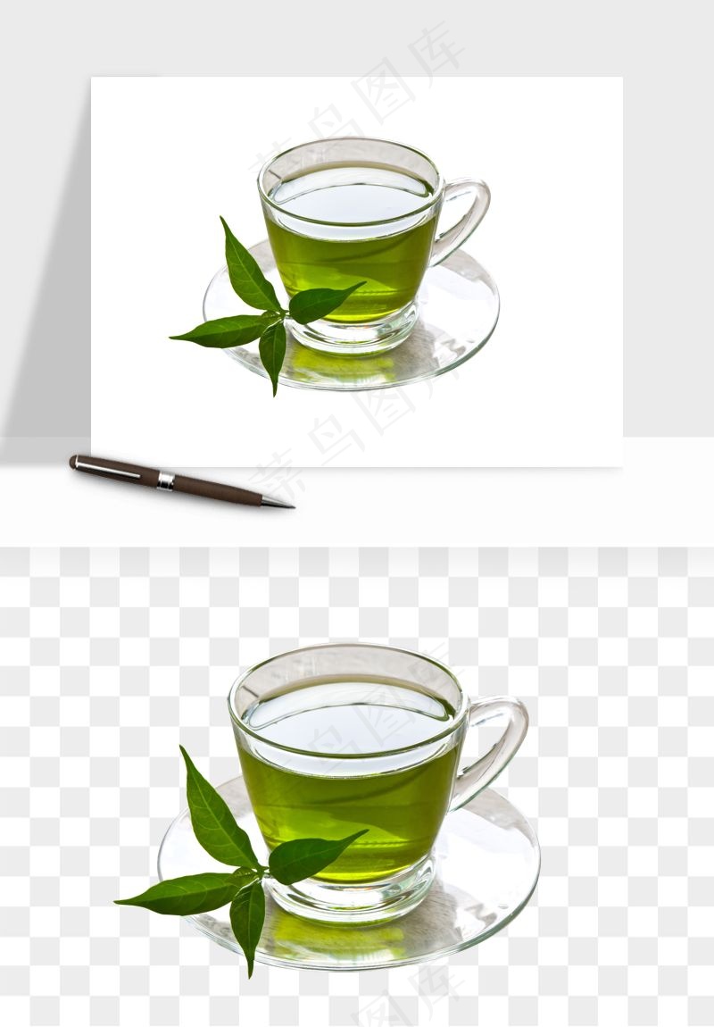 清新绿茶png免抠