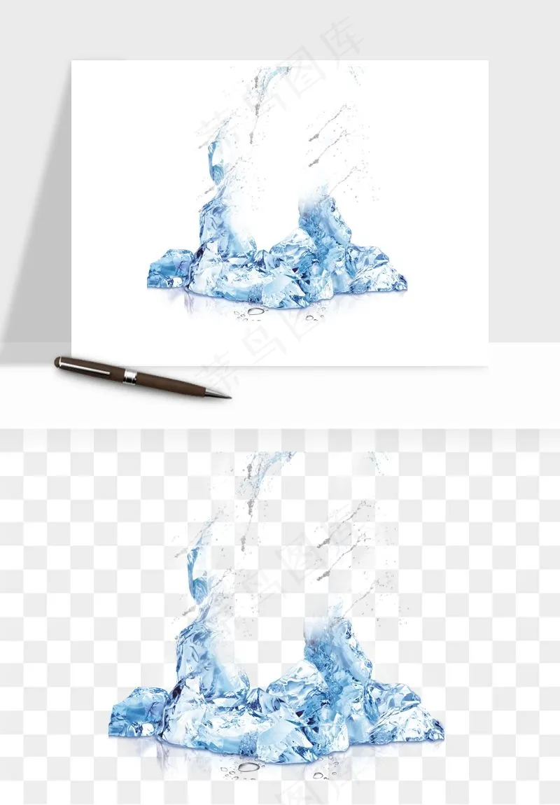冰块清爽png免抠