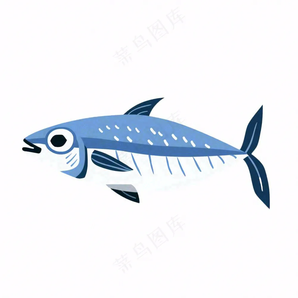 海洋鱼类海鲜卡通插画免抠