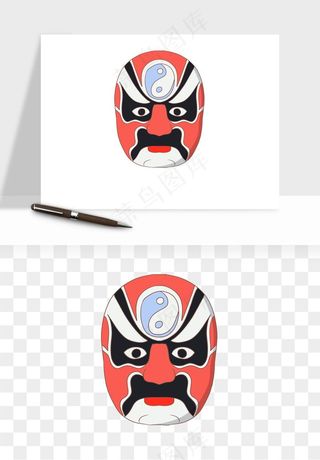 手绘戏剧脸谱卡通面具png免抠