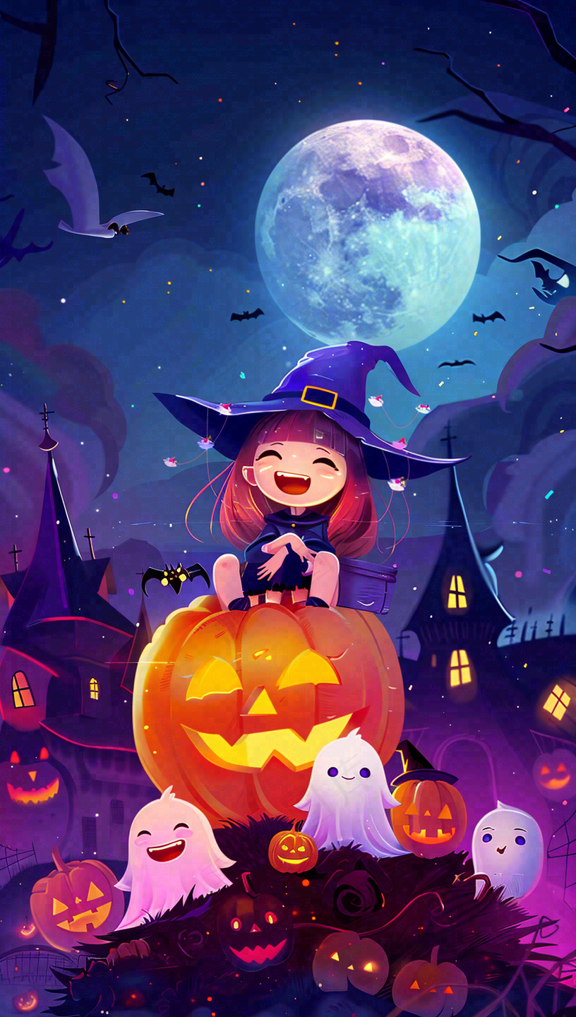 万圣节南瓜灯捣蛋恐怖背景