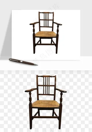 中式木椅子png免抠